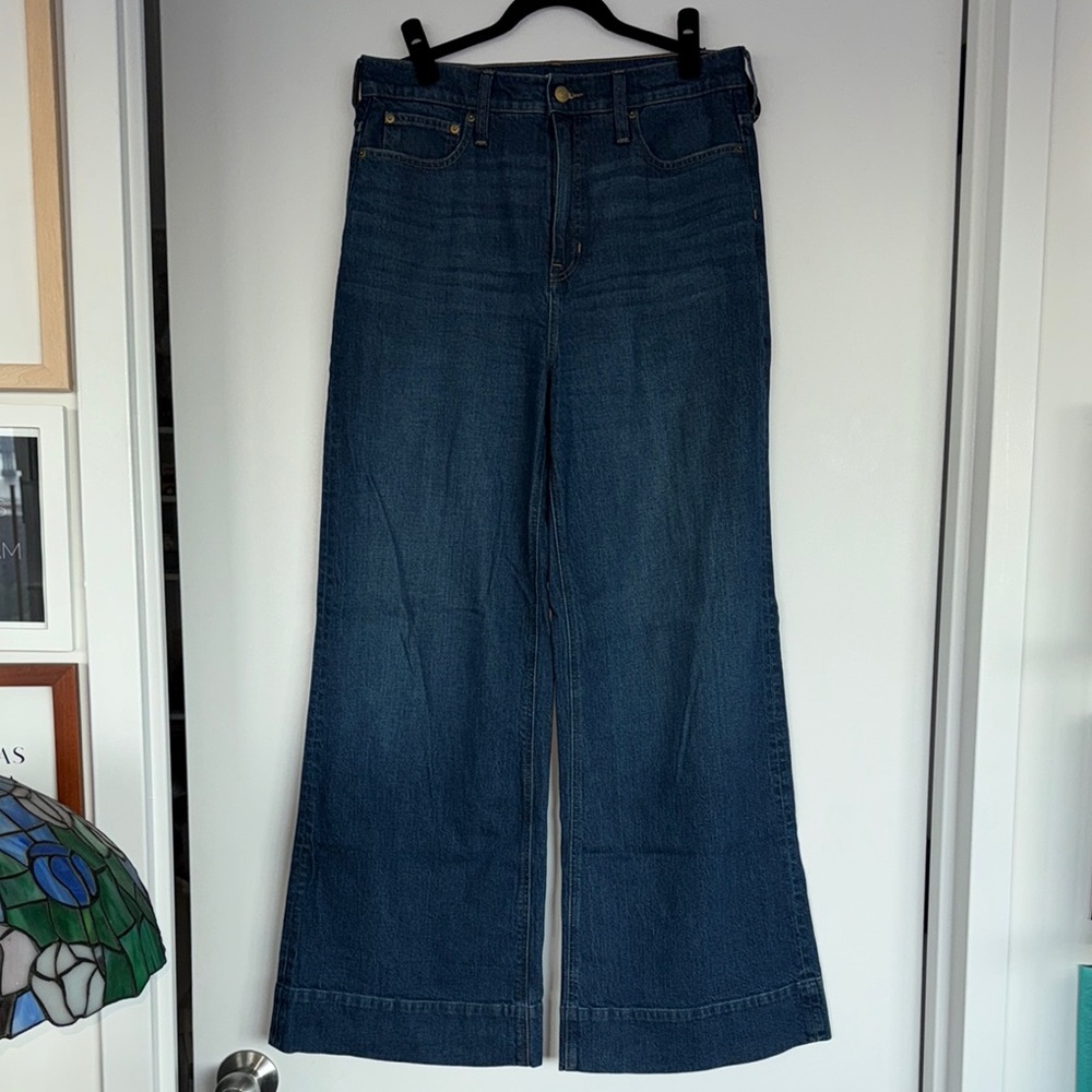 J. Crew Blue Denim Wide-Leg Trouser
